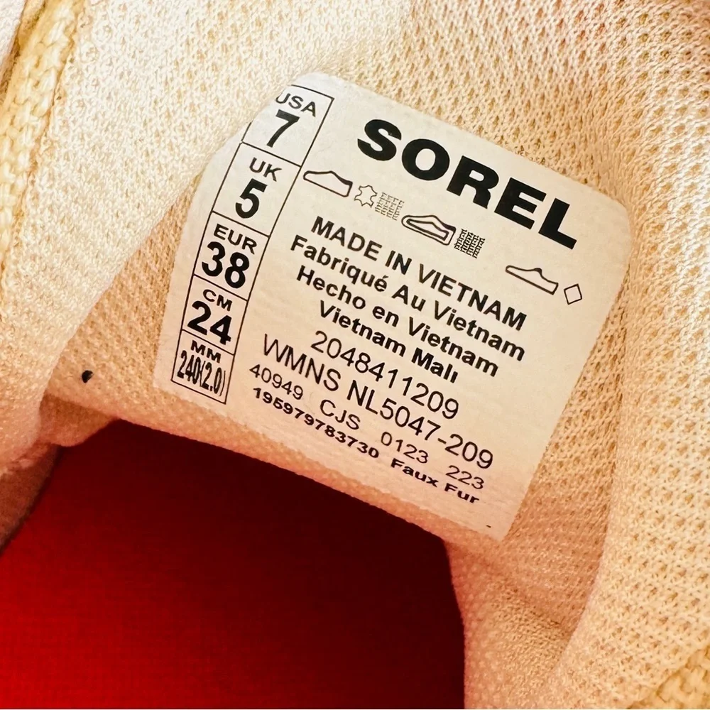 Sorel Ona Womens Cozy Booties Snow Boots Ankle Shearling Size 7 Beige Outdoor